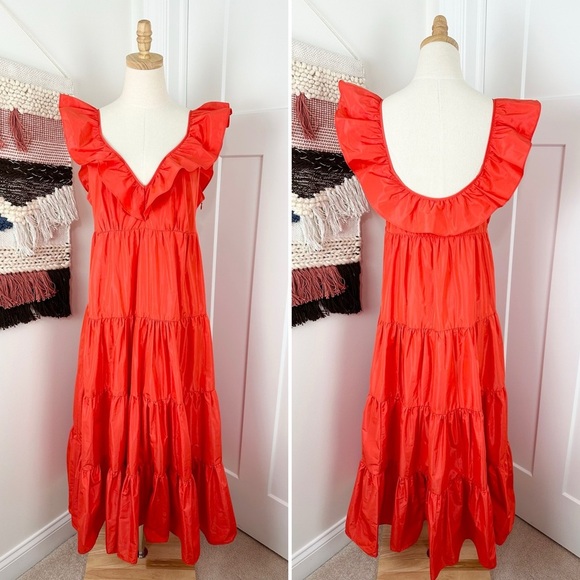 J. Crew Ruffled Scoopneck Dress in Taffeta - Picture 5 of 16